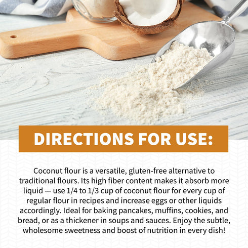 2lb Impact - Conventional Coconut Flour, Gluten, Grain, Dairy & Soy Free, Vegan, Non-GMO, High Fiber, Low Carb, Fine