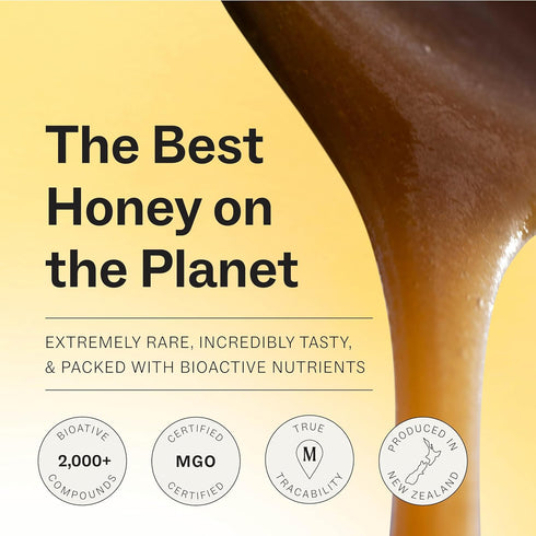 Manukora Raw Manuka Honey, MGO 50+, Non-GMO, Traceable from Hive to Hand, Daily Wellness Support - 250g (8.82 Oz)