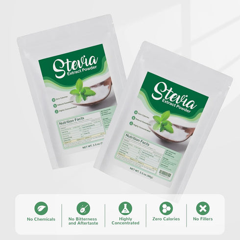 CCnutri 3.5oz(99g), Stevia Pure Stevia Powder Sweetener Premium Sugar Substitute-No Fillers, No Bitterness, Zero
