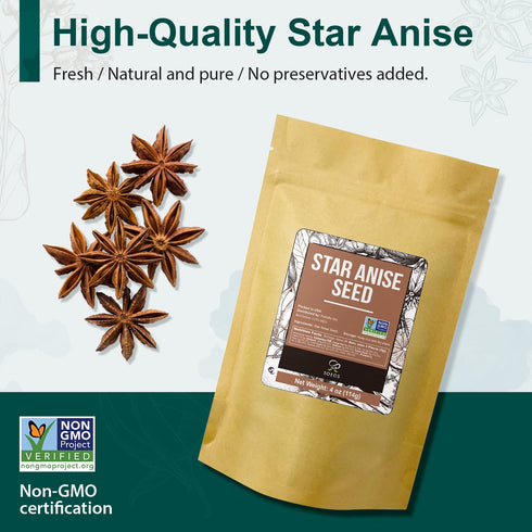 4oz Set, Soeos Cinnamon Sticks Bulk + Star Anise Whole + Whole Cloves Bulk, Each, All Natural, No Preservative, Starter