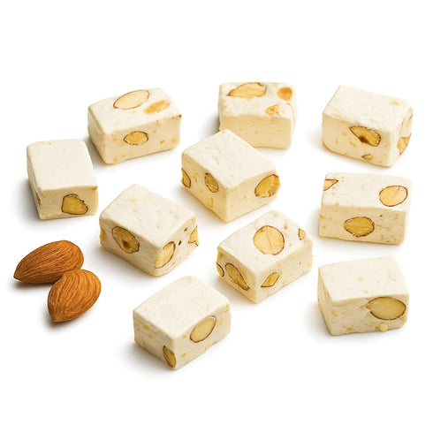 18 (7 oz) Andy Anand Sugar-Free Roasted Almond Soft Nougat Brittle pcs Bite Size - Italian Torrone-Style Candy
