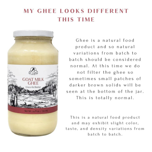 30 142 24 oz Mt. Capra Goat Milk Ghee | Grass-Fed Clarified Butter High in MCT Oil Perfect for Bulletproof Coffee