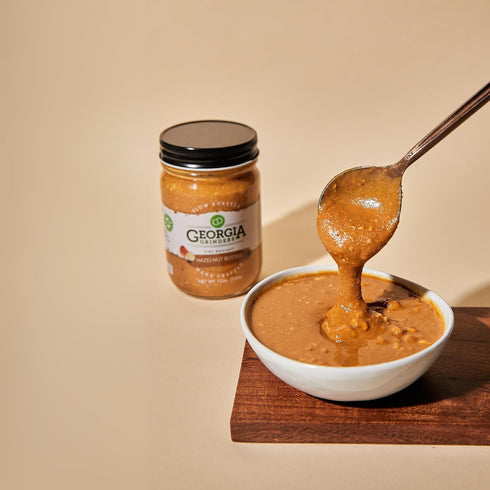 12 (2 Pack) Georgia Grinders Hazelnut & Maple-Caramel Almond Butter Gourmet Spread, Vegan Friendly, Non-GMO, No Added