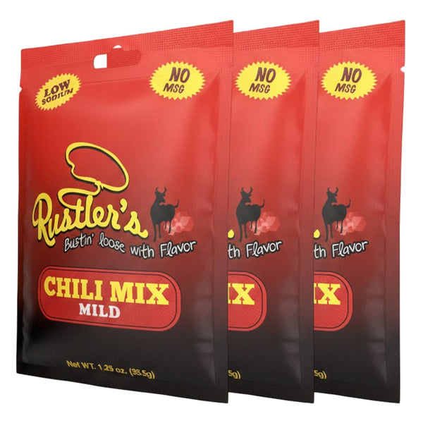 Rustler's Chili Mild Seasoning Mix - Low Sodium, No MSG, Gluten-Free, Versatile for