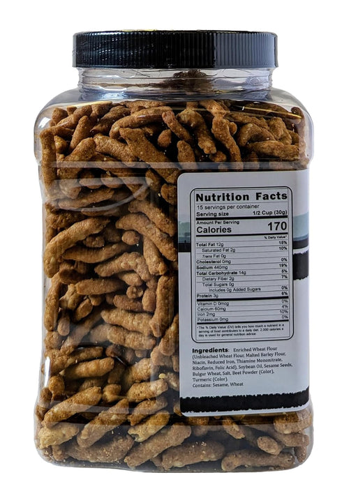 1 lb. Sesame Sticks Original By Medley Hills Farm in Reusable Container - Delicious and Fresh Sesame Sticks Snacks