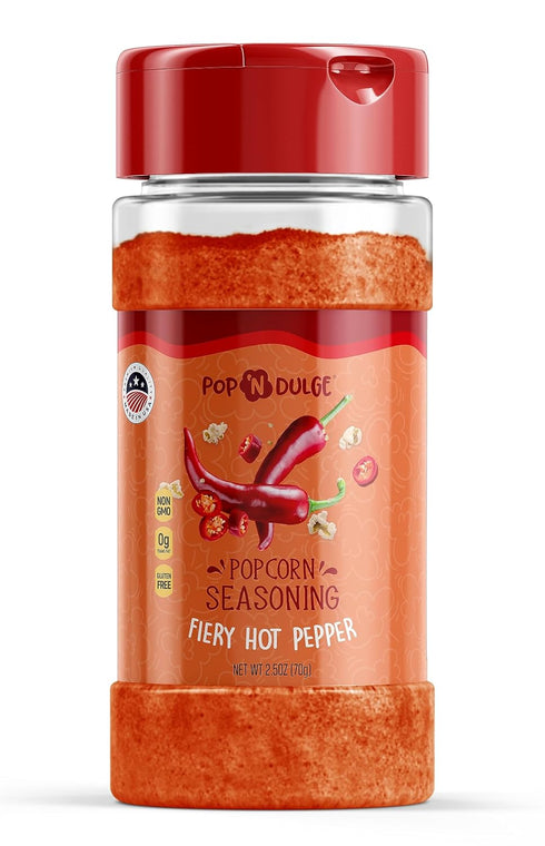 Popcorn Seasoning Fiery Hot Pepper Gourmet Flavoring Variety Pack, 2.5 Ounce, Movie Night Supplies