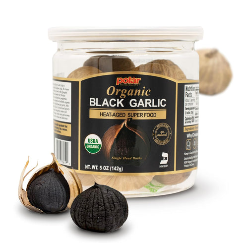 5 oz (Pack 1), Bulbs, MW Polar USDA Organic Black Garlic of Whole Easy Peel, All Natural, Chemical Free, Kosher