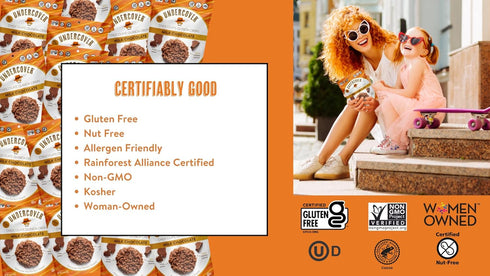 7-Pack, 3oz Undercover Snacks Chocolate Quinoa Crisps - Dark Chocolate + Peppermint | Bags of Mini Crisps | Gluten
