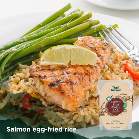 100% 7 (Pack 8) 90 THAI HARVEST USDA Organic Brown Jasmine Rice Ounce of Microwaveable Seconds Ready to Eat Instant