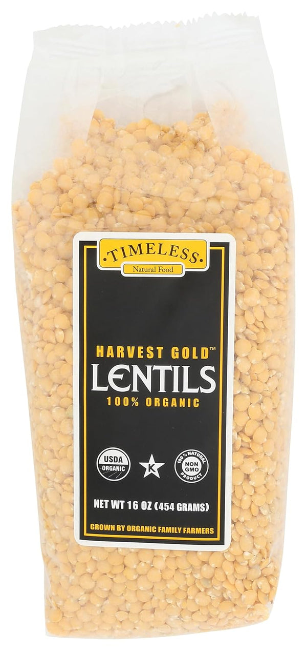 Timeless Natural Food TIMELESS Harvest Gold Lentils, 16 OZ