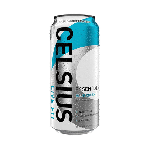 16 Oz (Pack 12) CELSIUS ESSENTIALS Sparkling Blue Crush, Sugar Free Performance Energy Drink, Fl