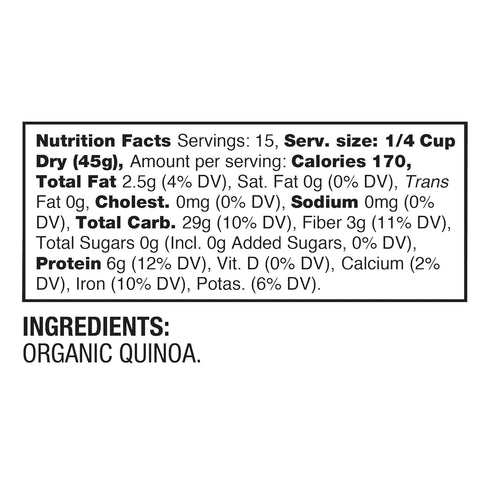24 BetterBody Foods Organic Quinoa, Vegan, Gluten Free, Low Glycemic Rice Replacement, ounce