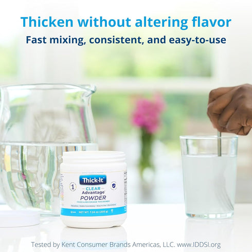 7.24 Oz Thick-It Clear Advantage Food & Beverage Thickener Powder For Dysphagia | Flavorless | Stable Consistency | Jar