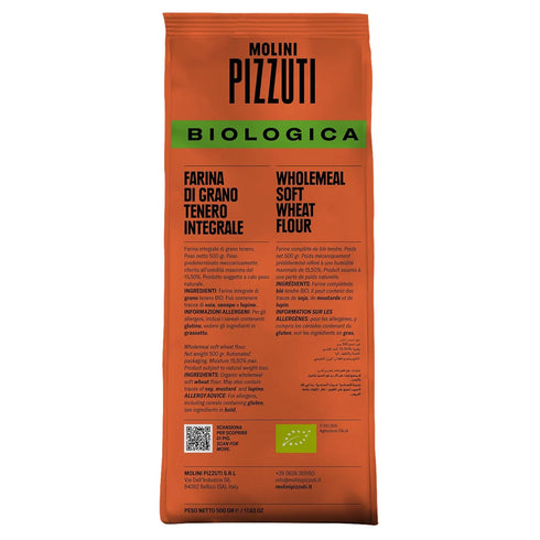 Molini Pizzuti 500GM Organic Whole Wheat Multipurpose Flour