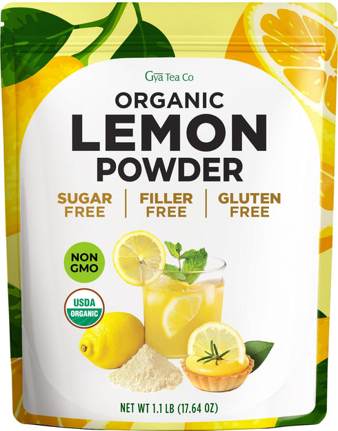 Set 2x1.1 Lb Gya Tea Co Lemon Powder & Whole Milk Powder - Non-GMO, For Baking, Smoothies & Recipes