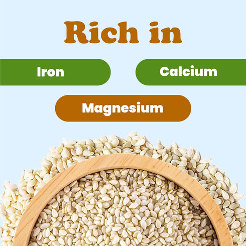 Food to Live Organic Hulled Sesame Seeds, 8 Ounces, Non-GMO, Kosher, Vegan, Perfect for Tahini & Salads
