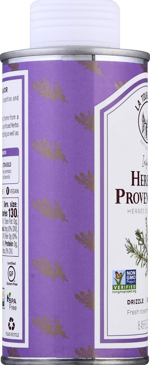 La Tourangelle Herbs De Provence Infused Sunflower Oil, 8.45 fl oz for Cooking, Vinaigrettes & Dipping Sauces