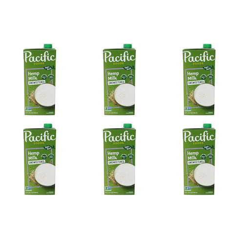 Pacific Foods Unsweetened Hemp Milk, Plant Based Milk, 32 oz Carton (Pack