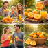 Generic 4 Count Fresh large Navel Oranges, Sweet, Juicy, Seedless Citrus Fruit, Perfect for Juicing & Snacking, Farm