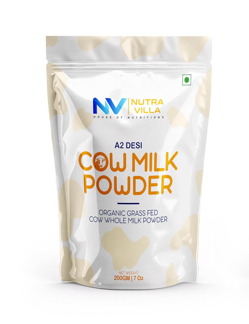 NUTRAVILLA Full Cream A2 Desi Cow Milk Powder | Made From Organic Grass