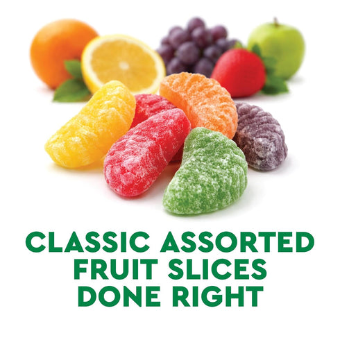2 Assorted Fruit Slices Jelly Candy Pound Bulk Bag of Old-Fashioned Sugar-Dusted Gum Drops, Jelly Fruit Mix, Nostalgic