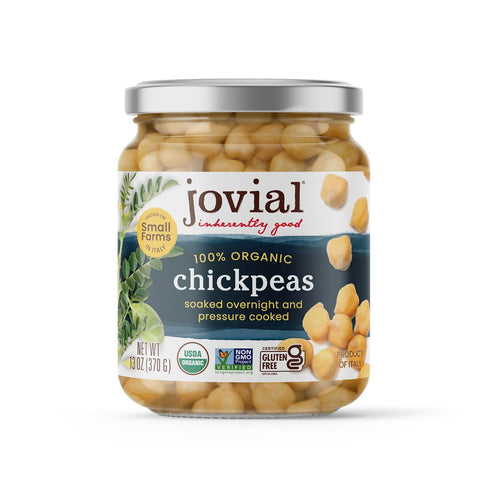 JOVIAL Organic Chickpeas In Glass Jar, 13 OZ