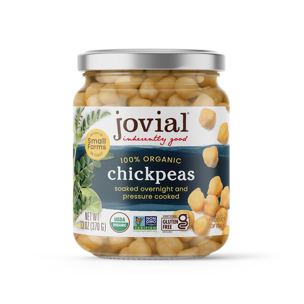 JOVIAL Organic Chickpeas In Glass Jar, 13 OZ