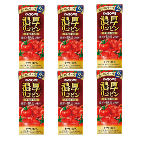 OSK Kagome Tomato Juice Twice The Lycopene 6.7floz(195ml) Pack Of 6 No Sugar