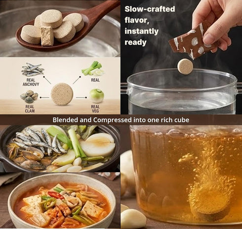 Minecook 25 Count (3.5oz/100g), 1 Pack Deep Rich Flavor Broth Tablet, Natural Seafood Soup Base