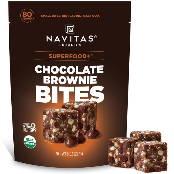 Navitas Organics Chocolate Brownie Superfood+ BITES Power Snacks All Natural Plant Based