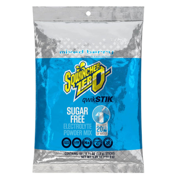 Sqwincher Drink Activity Powdered Mix, 20Oz Yield, Mixed Berry - 1 Pack of 50