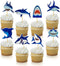 40 PCS Shark Theme Cupcake Toppers - Kids Birthday Party Supplies Decorations