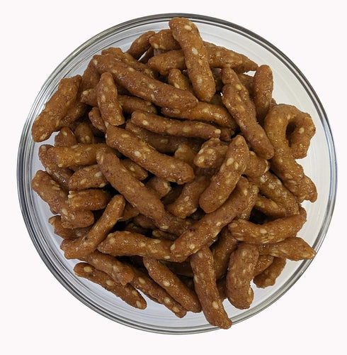 1 lb. Sesame Sticks Snacks Honey Roasted - By Medley Hills Farm in Reusable Container - Fresh honey roasted sesame