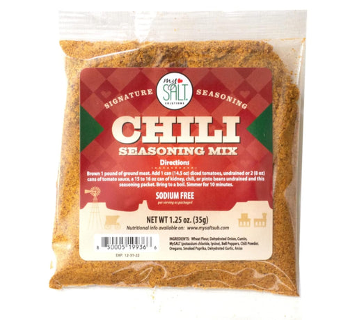 5 Pack Cozy MySALT Chili Seasoning Mix Classic Chili Flavor Without the Salt Quick, Low Sodium Meal Prep for Comfort