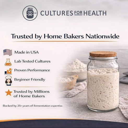 72 Cultures for Health Rapid Sourdough Starter - Bake Artisan Sourdough Bread in Hours - Dehydrated Live Culture