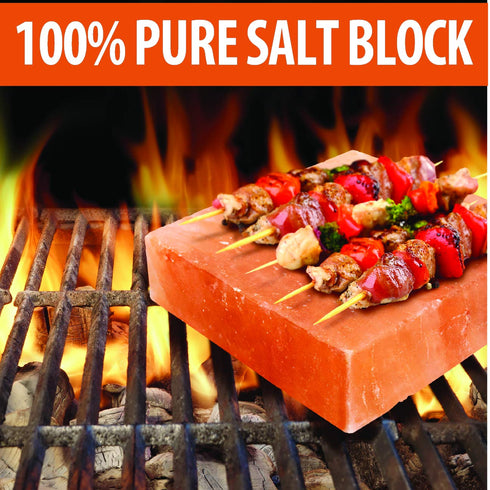8"x8"x1.5" Himalayan Salt Block for Grilling, Serving, & Seasoning Food Grade Cooking Slab for Meat, Veggies & Fish