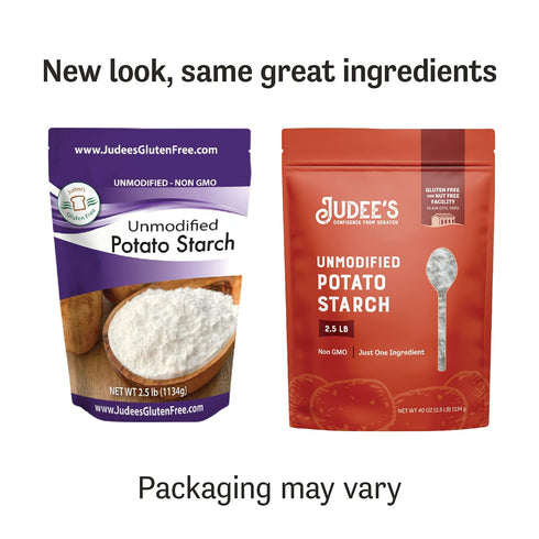 40 Pack 1 Judee's Unmodified Potato Starch - Starch Powder for Cooking & Breading - Flour Substitute for Gluten Free