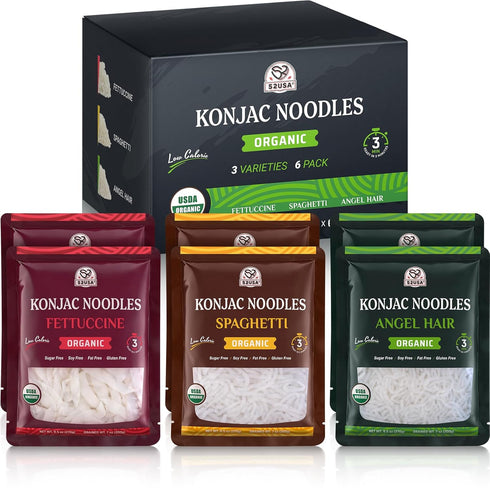 52USA USDA Organic Konjac Shirataki Noodle, Low Carb Pasta 52.8 Oz, 6