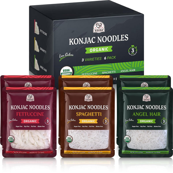 52USA USDA Organic Konjac Shirataki Noodle, Low Carb Pasta 52.8 Oz, 6