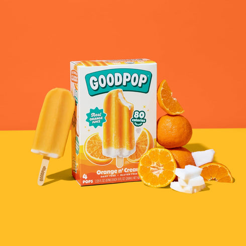 4 Count Goodpop - Dairy Free Orange & Cream Bars - Non-Gmo, Gluten Free
