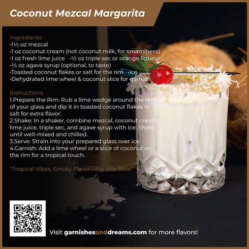 (16oz) Garnishes & Dreams Dehydrated & Dried Shredded Coconut Natural Tropical Flakes for Baking, Desserts, Cocktails