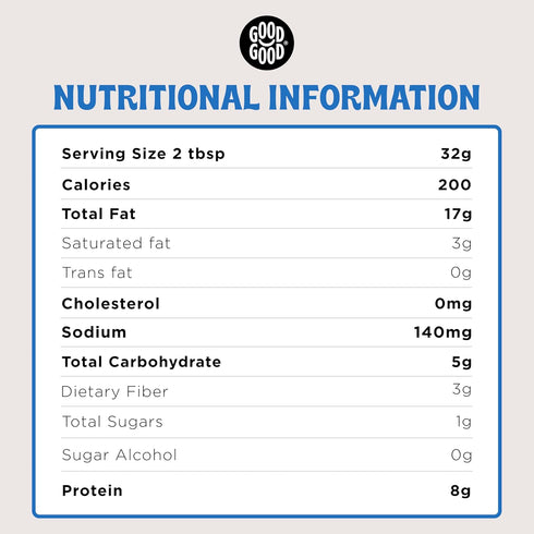 16 oz 450g (Pack 1) GOOD GOOD Crunchy Peanut Butter Keto Friendly - Low Carb & No Added Sugars - Vegan - No