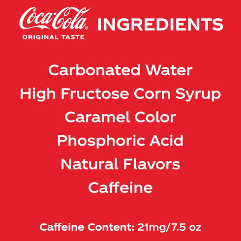 7.5 oz, 6 Pack Coca-Cola Soda Soft Drink Mini Cans, fl