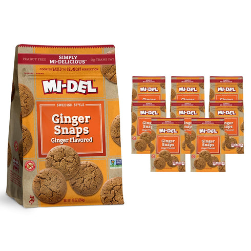 Mi-Del Ginger Flavored Snaps - Crunchy Ginger Cookies - Swedish Ginger Snaps