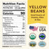 1 lb Organic Yellow Canary Beans - Non-GMO, USDA Organic, Tested Clean Certified, Vegan - Rich in Fiber & Protein