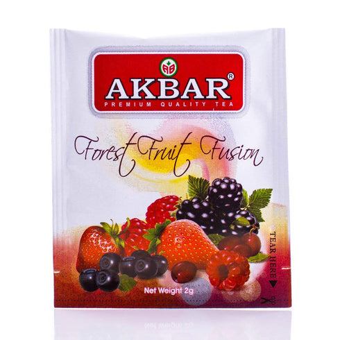 Akbar Flavoured Teas with Real Fruit Pieces - 20 Foil Tea Bags (Forest Fruit Fusion)