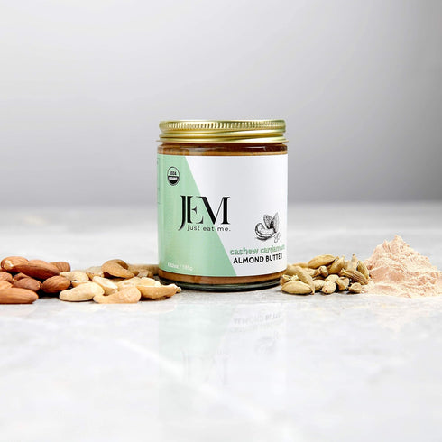 6 oz Pack JEM Organics Cashew Cardamom Almond Nut Butter, Organic, All Natural, Gluten-Free, Vegan, Paleo, Keto Snack