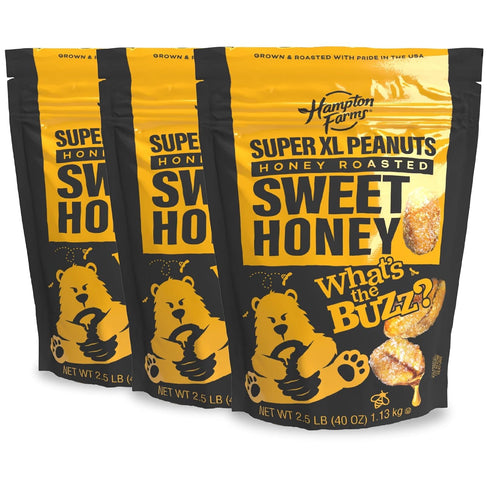 Hampton Farms - Super Extra-Large Sweet Honey Roasted Peanuts 40 oz Resealable