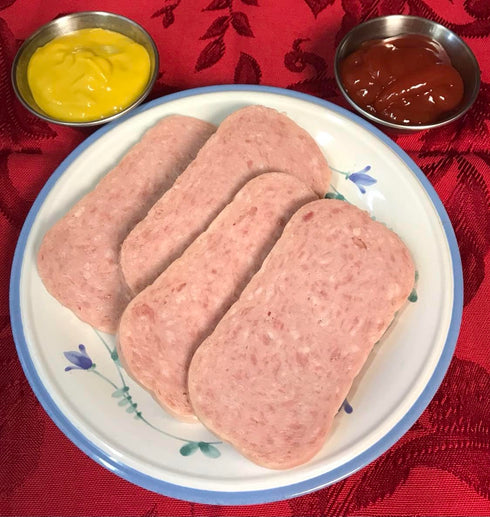 Chicerr 4 Pack Spam Variety (Bacon, Hickory Smoke, Jalapeno, Turkey) Bundle with Two Stainless Steel Cups