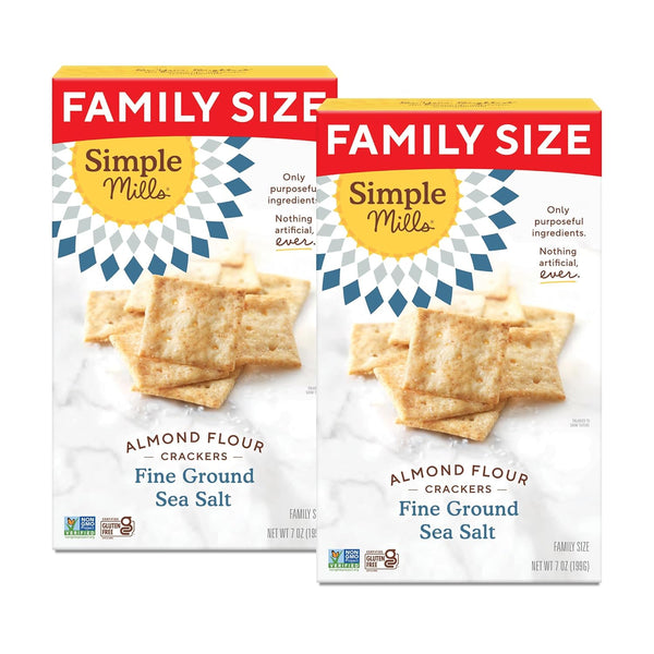 Simple Mills Almond Flour Crackers, Family Size, Fine Ground Sea Salt -